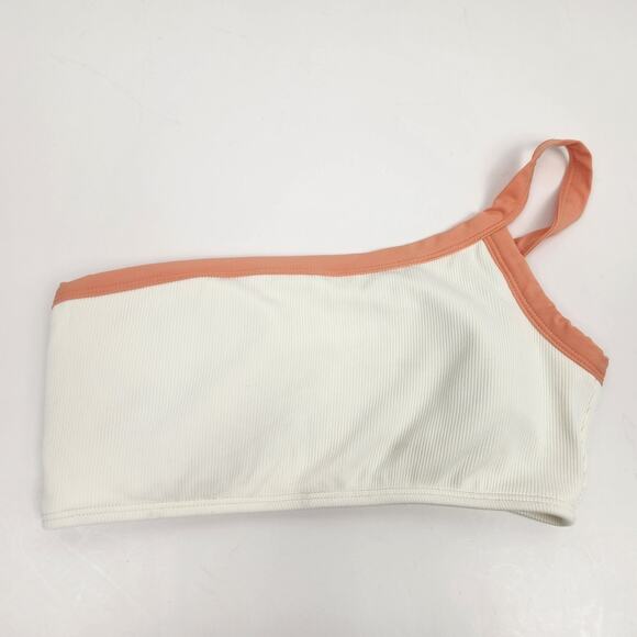 L*Space Axel Bikini Top in Cream & Orange Size Medium NWT One Shoulder - Picture 3 of 6
